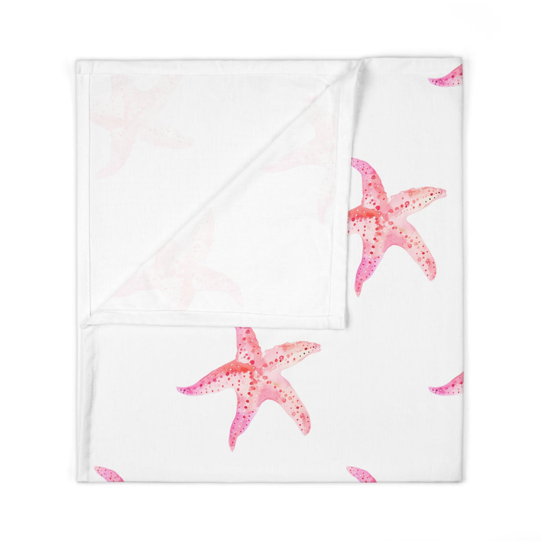 Pink Starfish Baby Swaddle Blanket | Soft Breathable Jersey Polyester