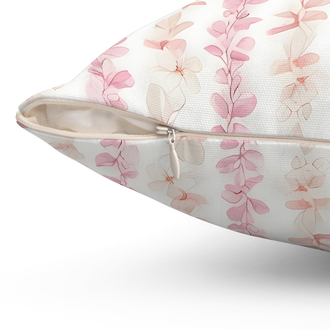 Pink Plumeria Throw Pillow | Hawaiian Floral Lei Cushion for Coastal Retreats