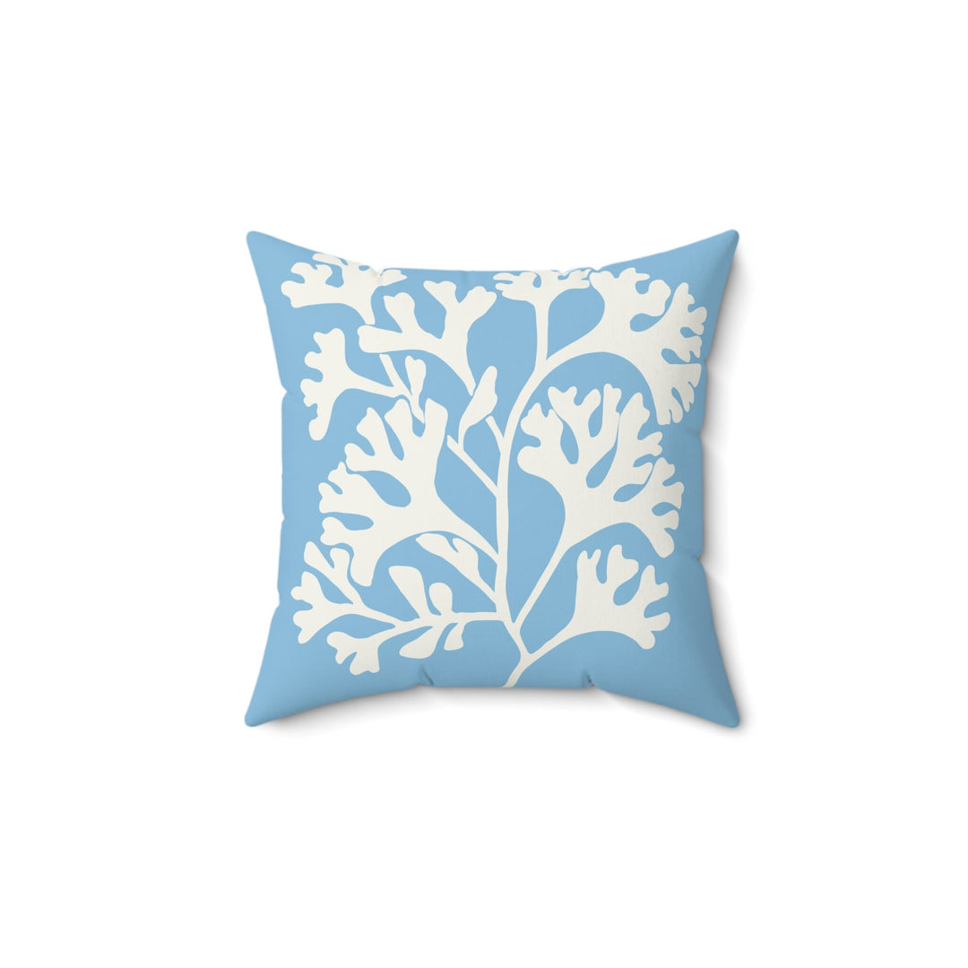 Blue Coral Throw Pillow | Coastal Decorative Pillow & Beach House Cushion