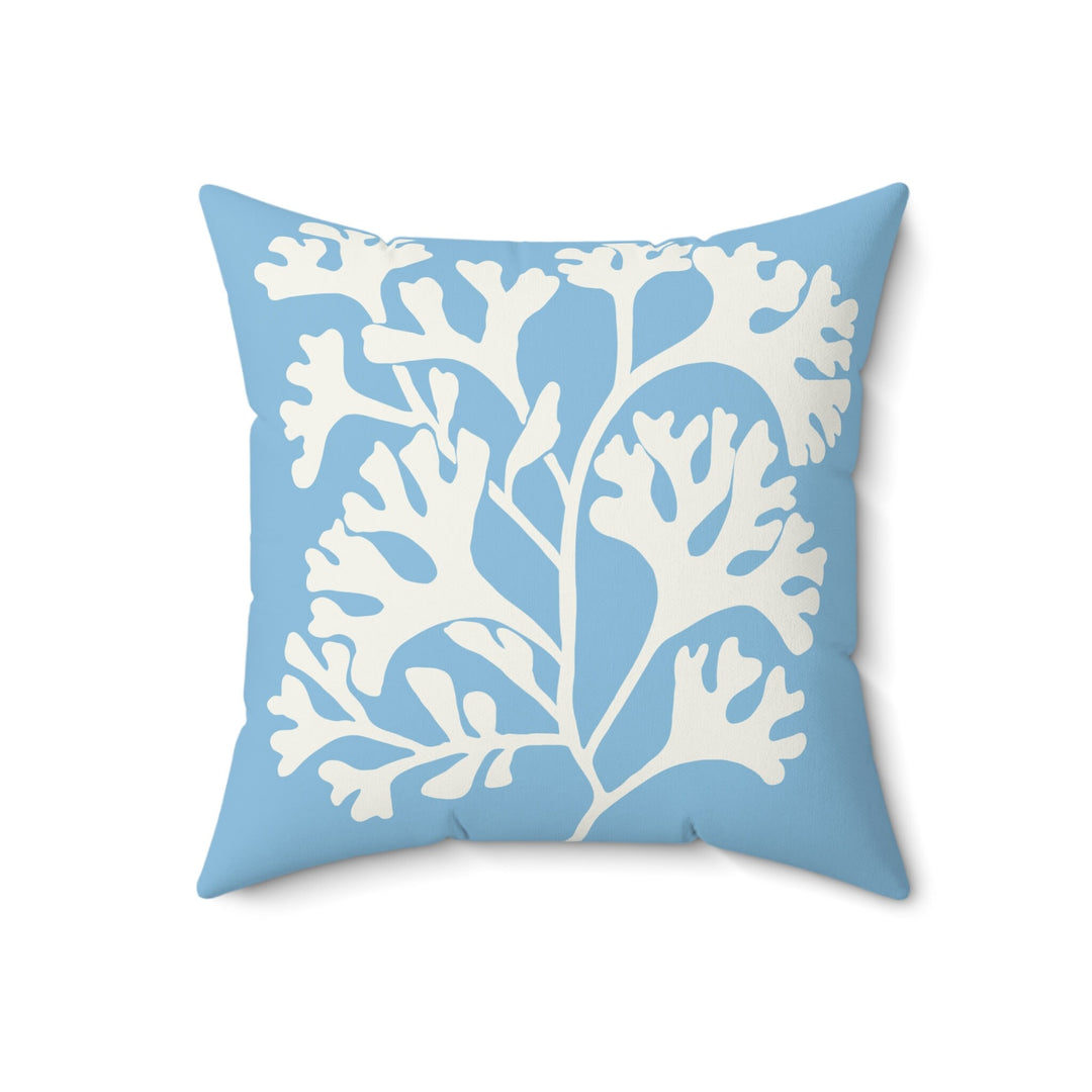Blue Coral Throw Pillow | Coastal Decorative Pillow & Beach House Cushion