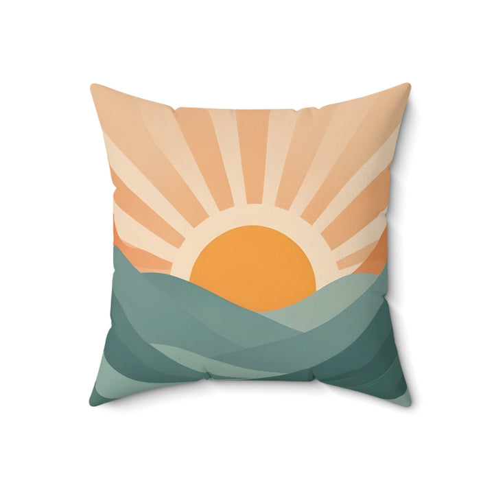 Hawaiian Sunrise Throw Pillow | Mid-Century Coastal Decor