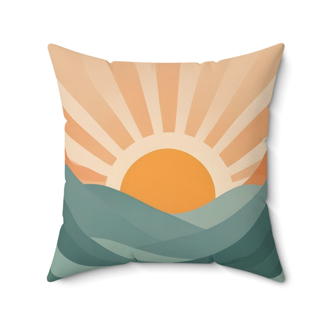 Hawaiian Sunrise Throw Pillow | Mid-Century Coastal Decor