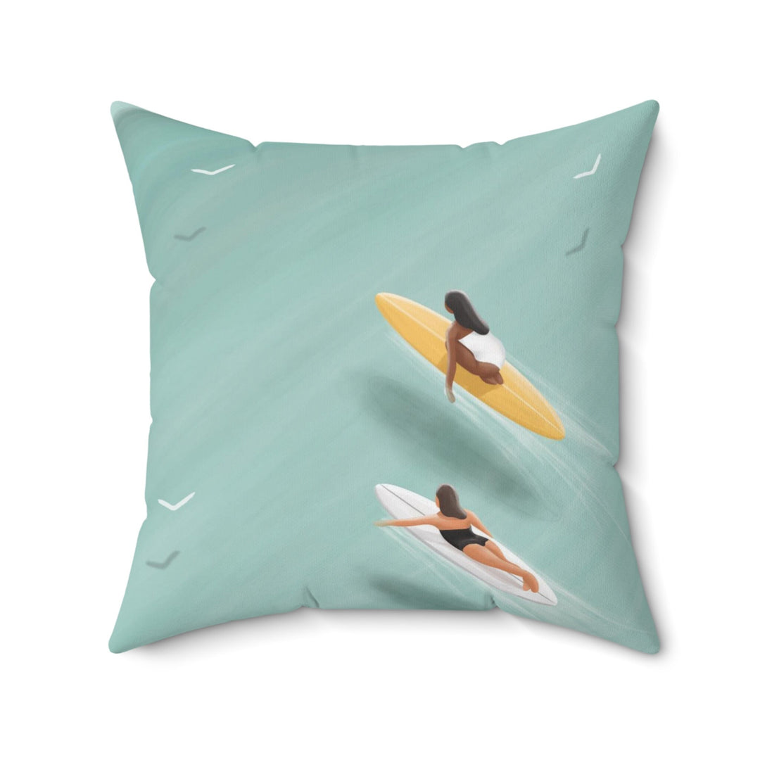Watercolour Coastal Cushion Cover | Surfing Print