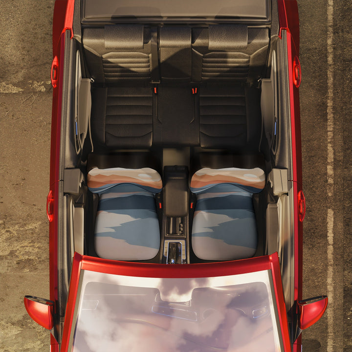 Boho Car Seat Covers - Retro 70s Bucket Seat Cover | Polyester Fabric, Easy Install