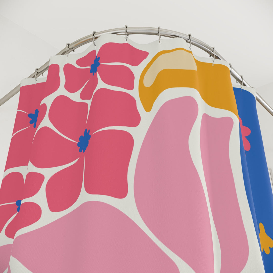 Tropical Toucan Shower Curtain 71"x74" | Vibrant Matisse-Inspired Floral Decor