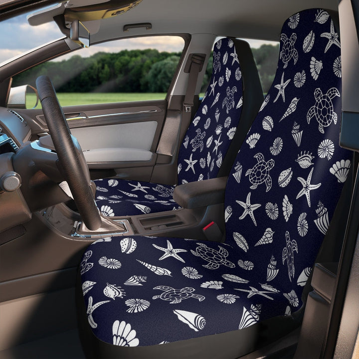 Turtle Bay Car Seat Covers (Set of 2) | Universal Fit Sea Turtle Print & Tropical Decor