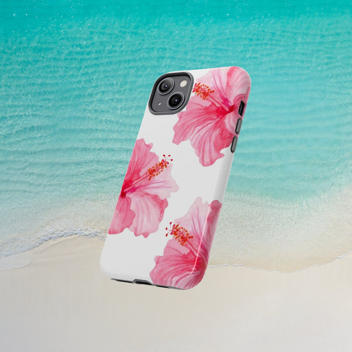 Tough Dual Layer Phone Case | Pink Hibiscus Tropical Floral for iPhone & Samsung