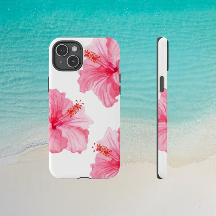 Tough Dual Layer Phone Case | Pink Hibiscus Tropical Floral for iPhone & Samsung