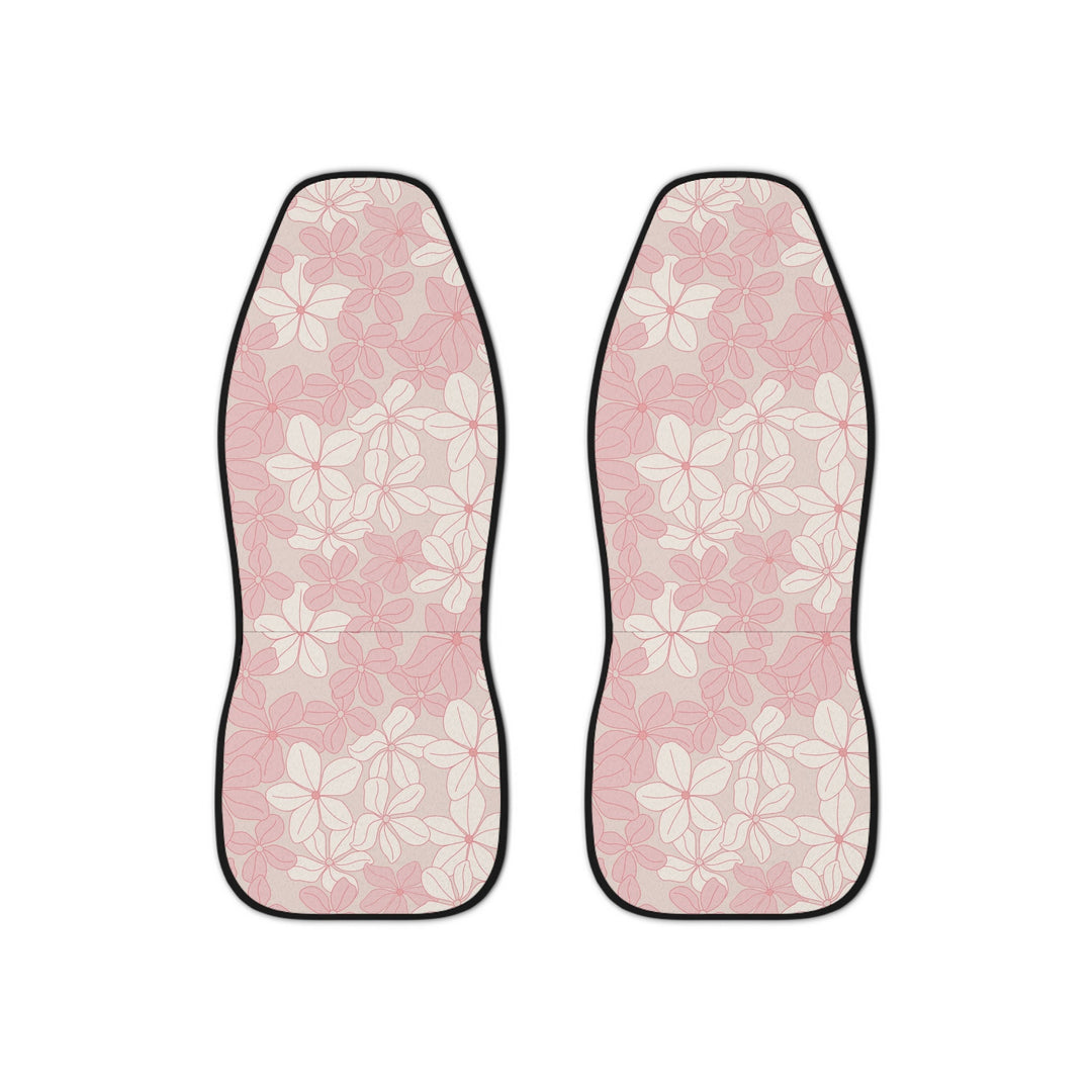 Vintage Hawaiian Car Seat Covers - Tropical Plumeria Print, Easy Install & Breathable Fabric