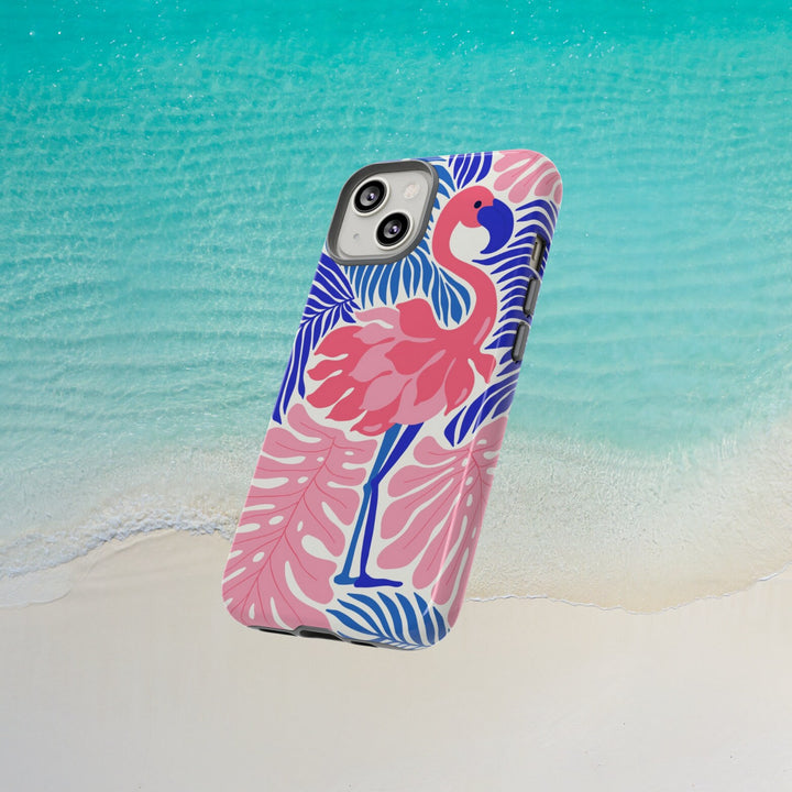 Tough Dual Layer Phone Case | Pink Flamingo Tropical Print for iPhone & Samsung