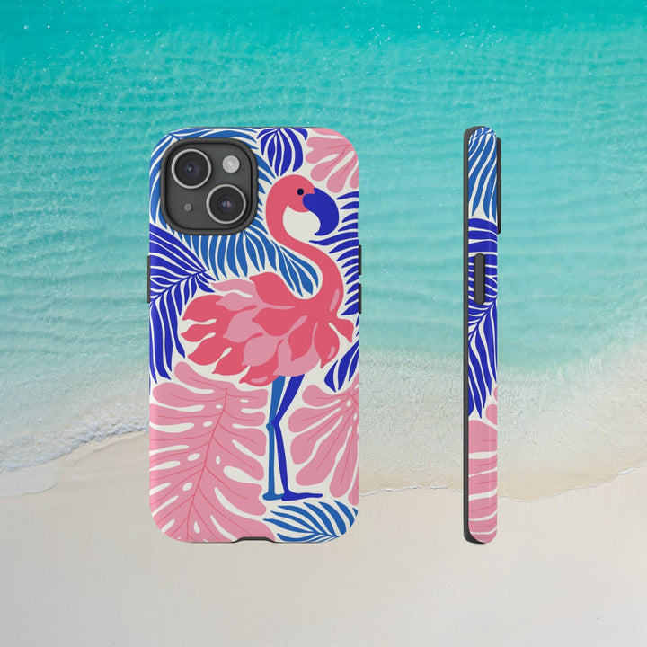 Tough Dual Layer Phone Case | Pink Flamingo Tropical Print for iPhone & Samsung