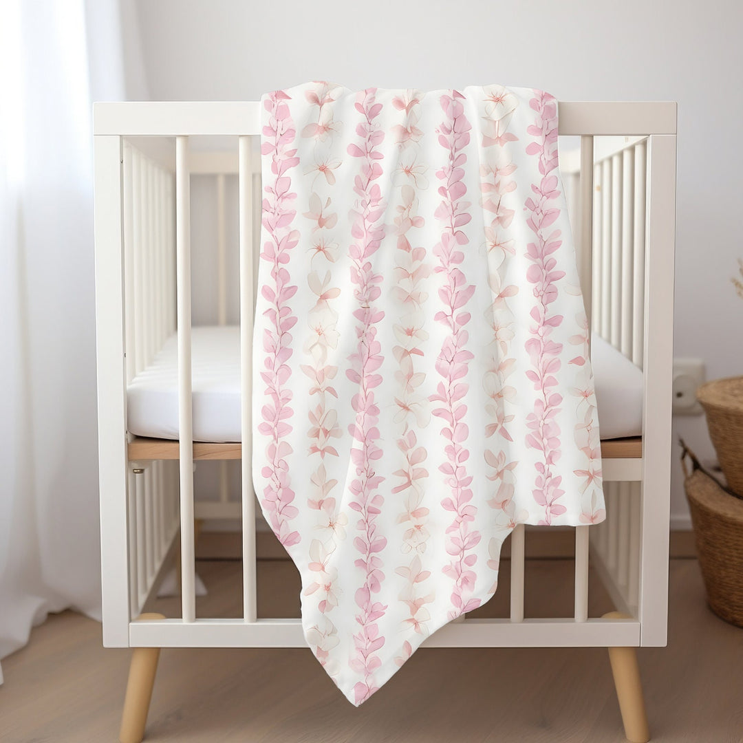 Hawaiian Flower Lei Blanket | Soft Breathable Jersey Polyester Swaddle Wrap