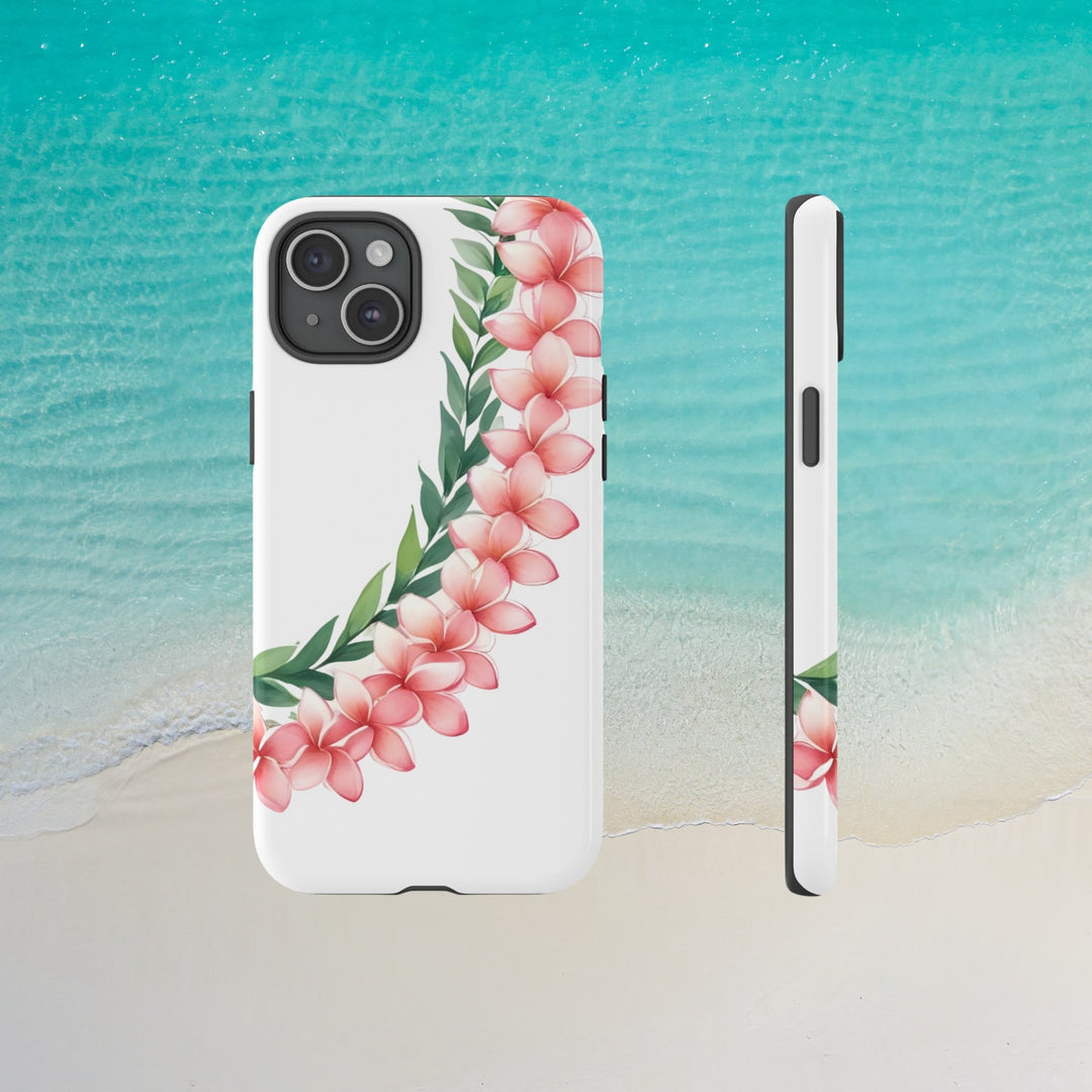 Tough Dual Layer Phone Case | Pink Plumeria Floral Design for iPhone & Samsung