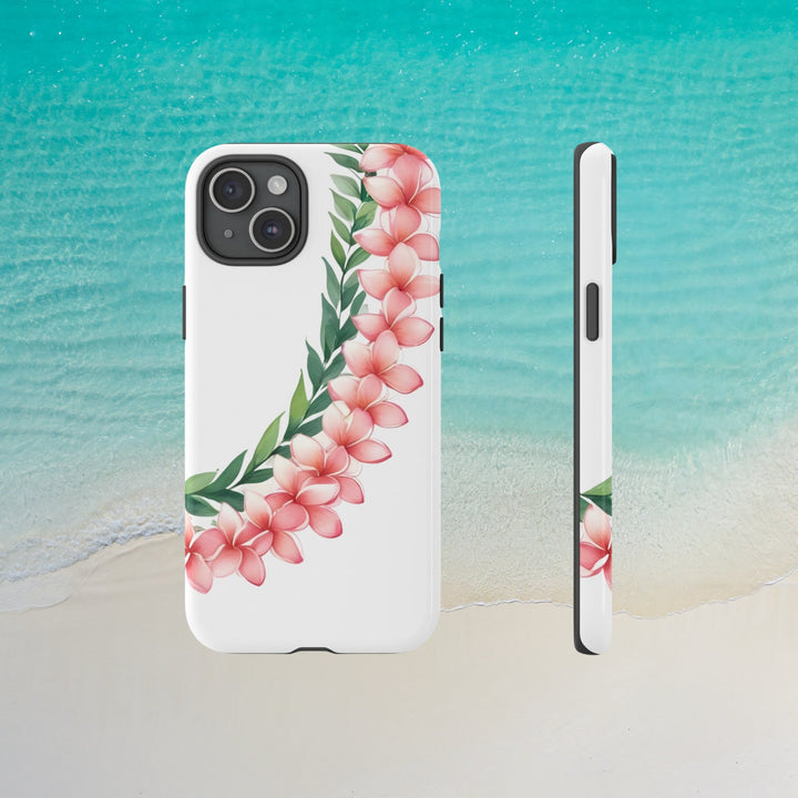 Tough Dual Layer Phone Case | Pink Plumeria Floral Design for iPhone & Samsung