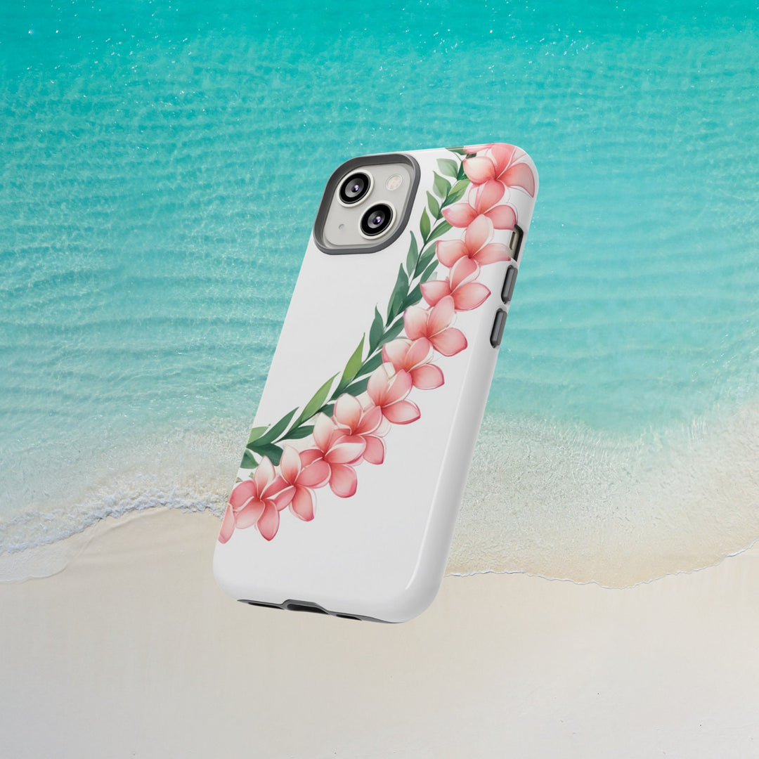 Tough Dual Layer Phone Case | Pink Plumeria Floral Design for iPhone & Samsung