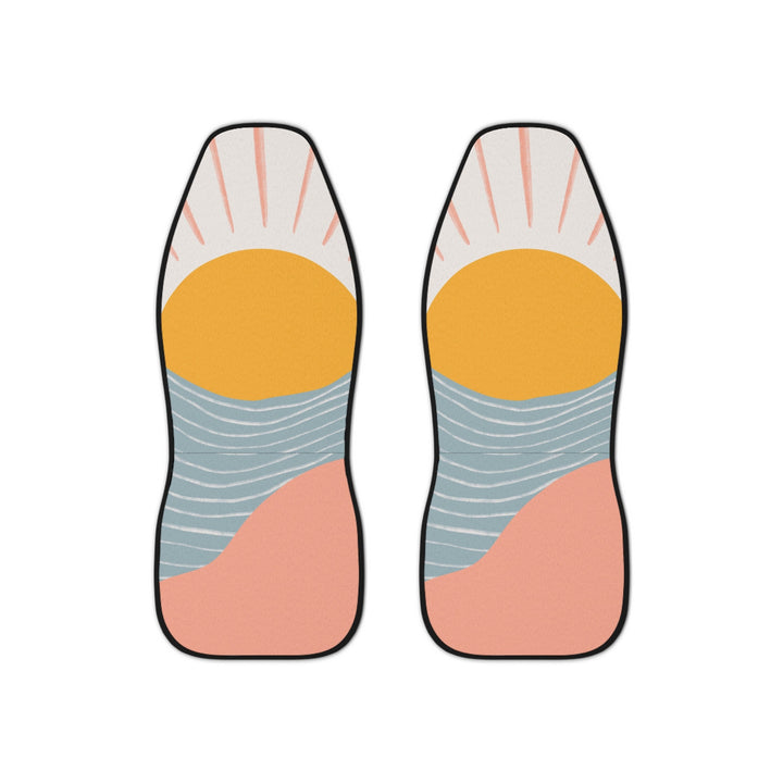 "Sunny Days" Retro Car Seat Covers (Set of 2) | Durable 70s Bucket Seat Cover Protection