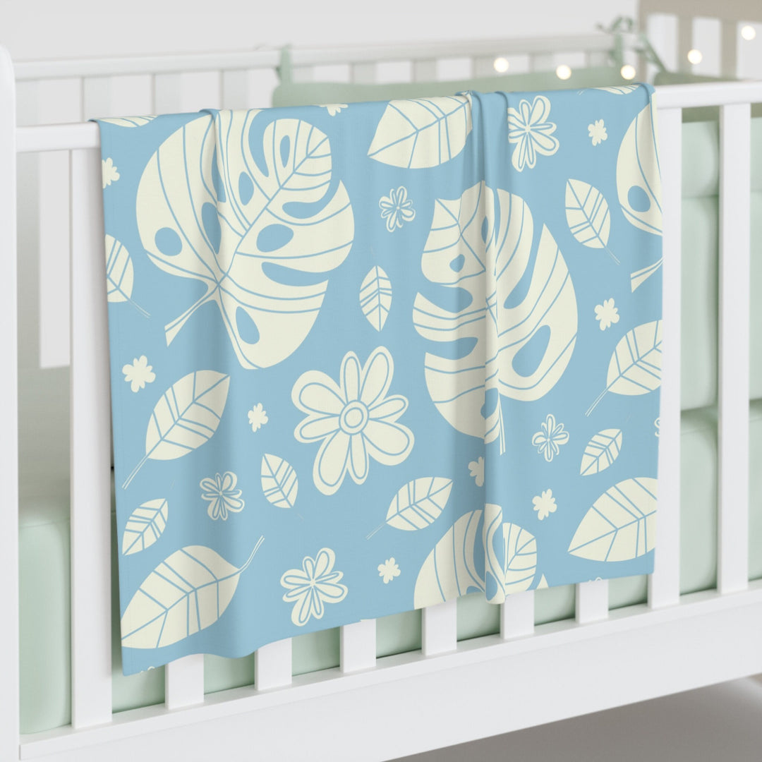 Road To Hana Baby Swaddle Blanket | Soft Jersey Polyester Tropical Monstera Wrap