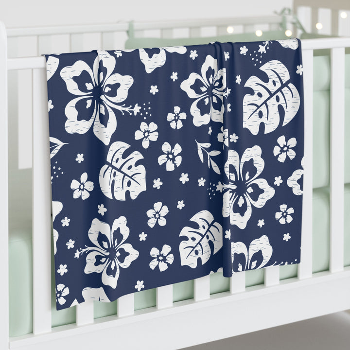 Mokuleia Baby Swaddle Blanket | Soft Breathable Jersey Polyester Hibiscus Print