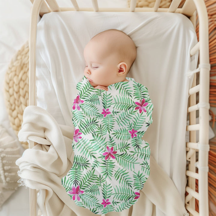 Happy Aloha Baby Swaddle Blanket | Soft Breathable Jersey Polyester Floral Wrap
