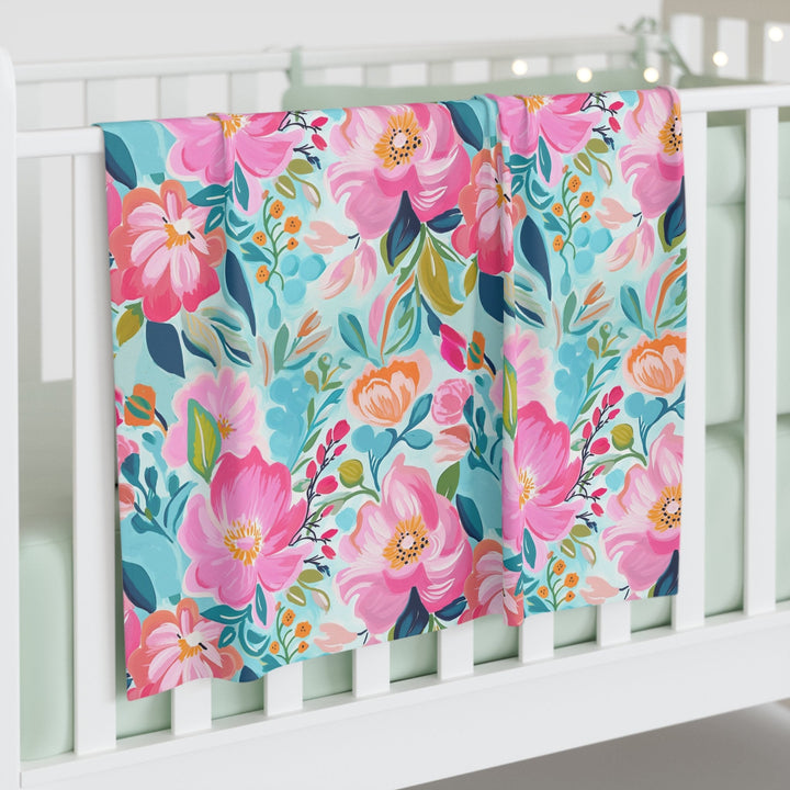 Tahitian Bloom Baby Swaddle Blanket | Soft Breathable Jersey Polyester Floral Wrap
