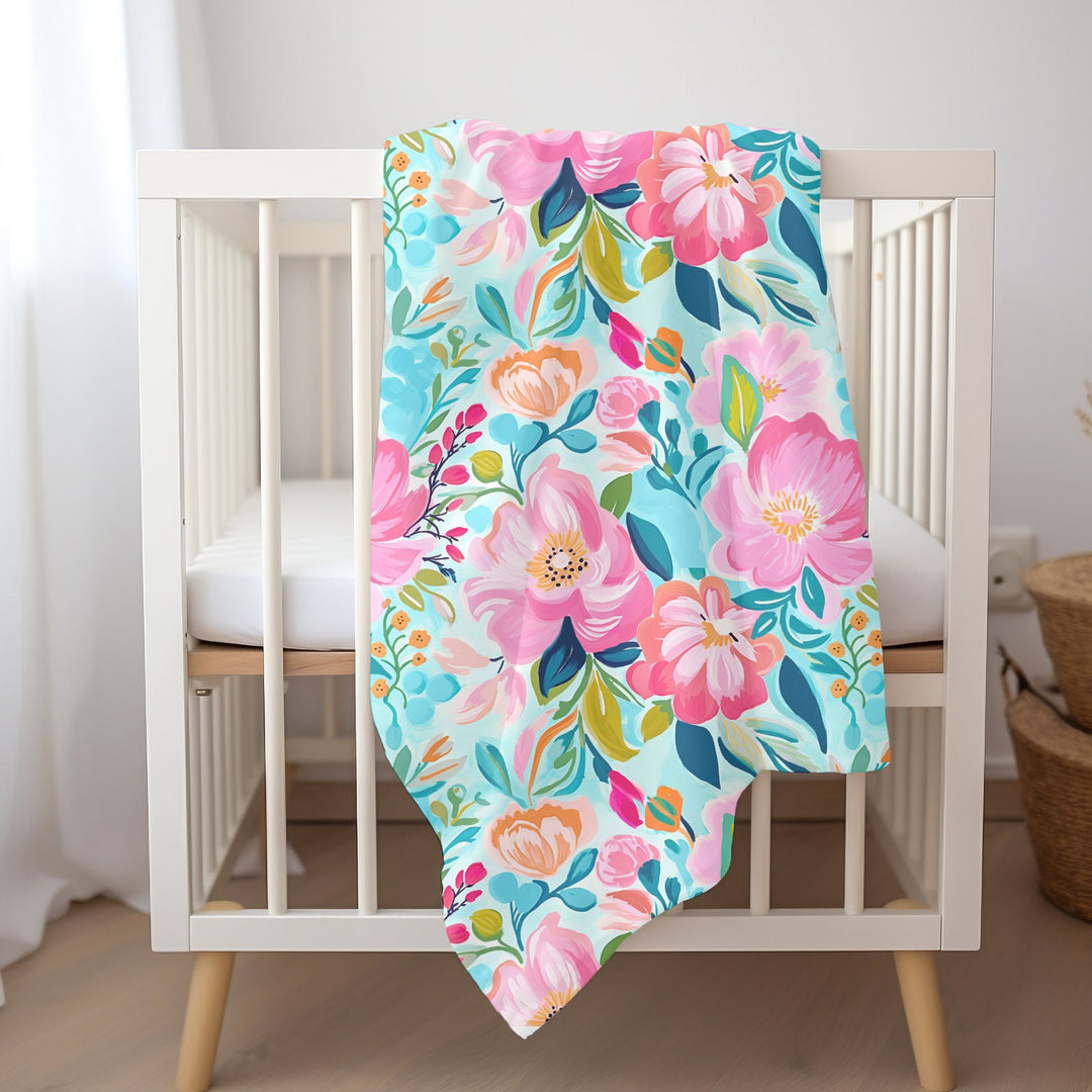 Hawaiian Baby Blanket – Soft Tropical Baby Blanket With Floral Swaddle Design