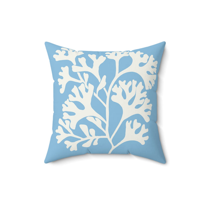 Blue Coral Throw Pillow | Coastal Decorative Pillow & Beach House Cushion