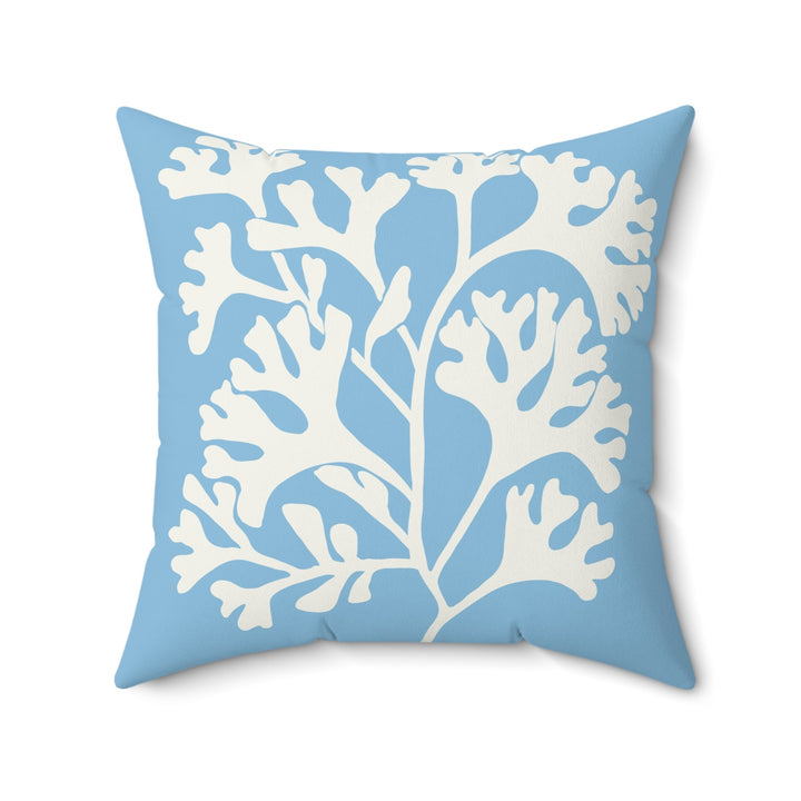 Blue Coral Throw Pillow | Coastal Decorative Pillow & Beach House Cushion