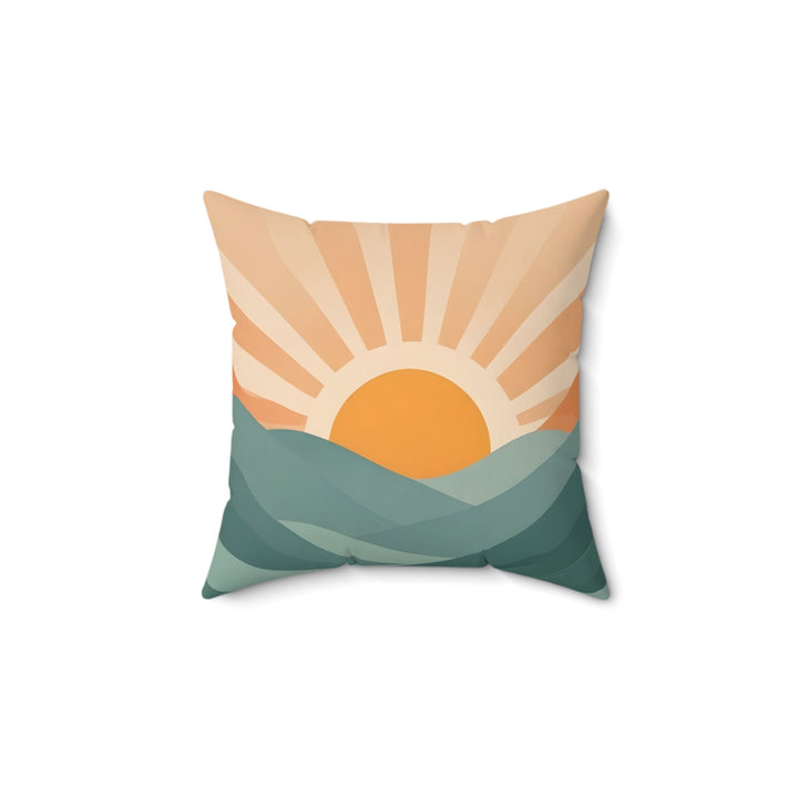 Hawaiian Sunrise Throw Pillow | Mid-Century Coastal Decor