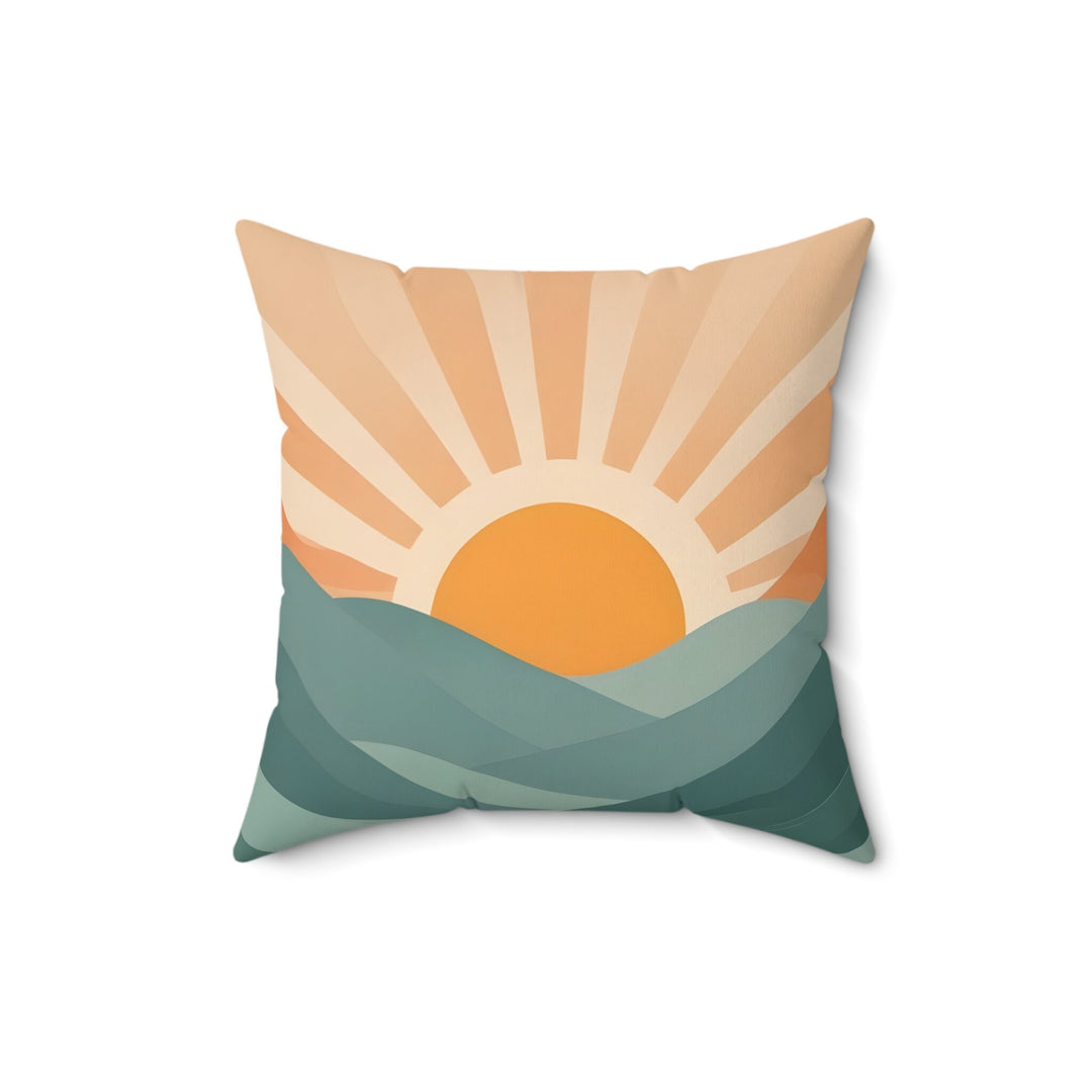 Hawaiian Sunrise Throw Pillow | Mid-Century Coastal Decor