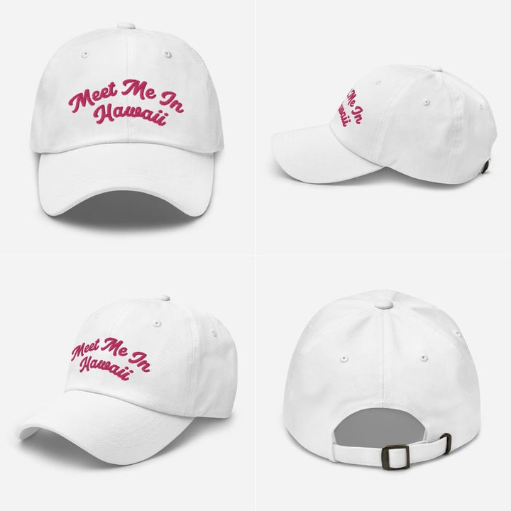 "Meet Me In Hawaii" Embroidered Dad Hat | Cotton Twill Vacation Cap