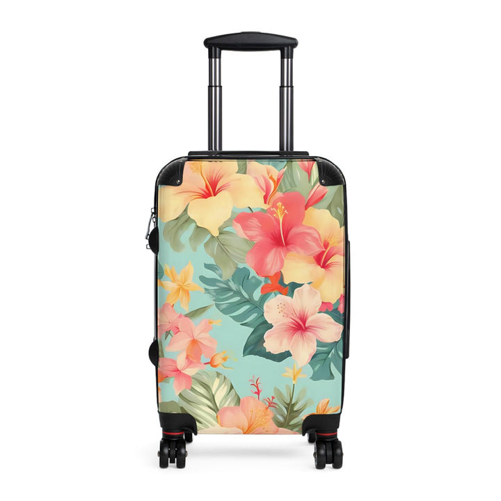 Vintage Tropical Floral Hardshell Luggage | Polycarbonate Carry-On with 360° Spinner Wheels