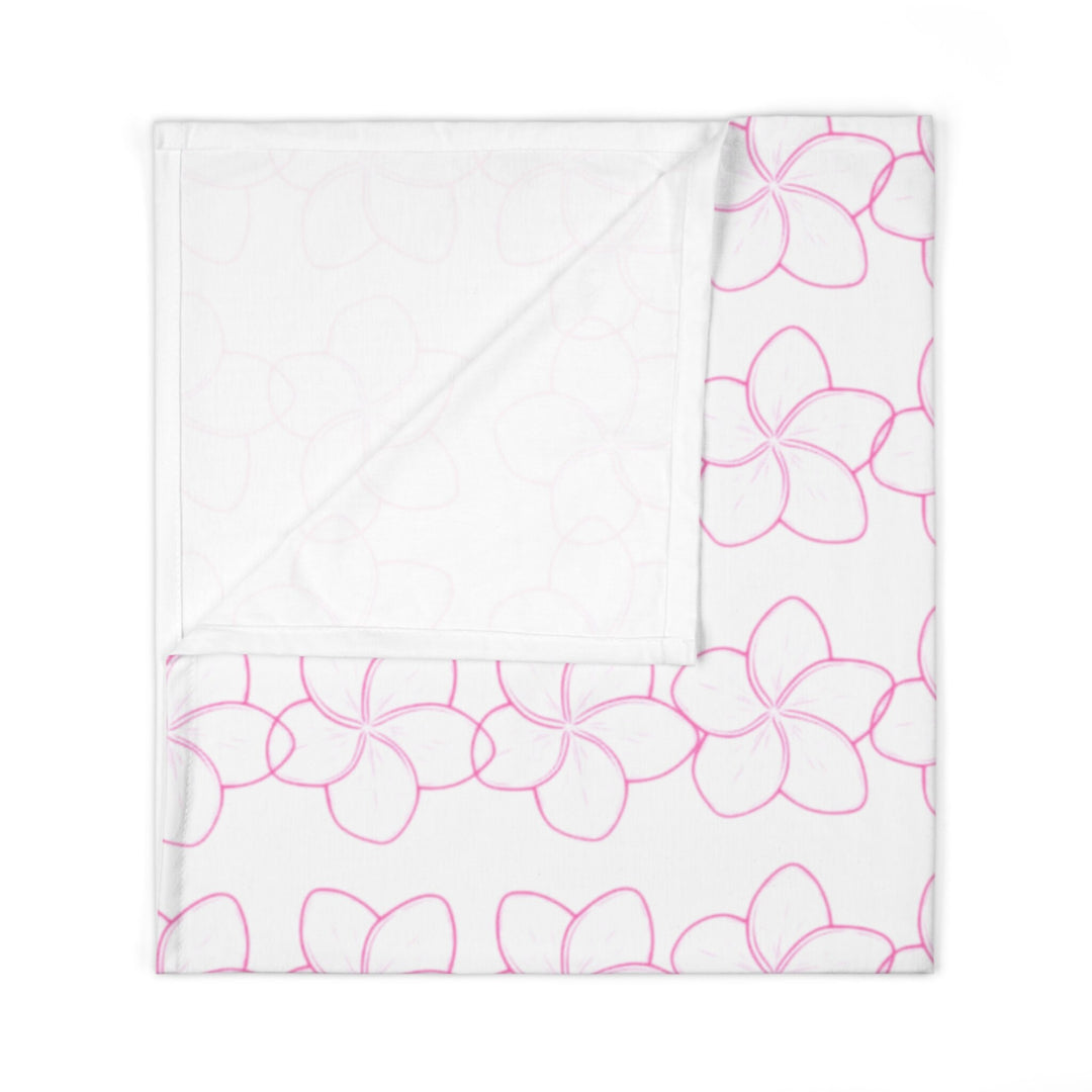 Pink Plumeria Baby Blanket | Soft Breathable Jersey Polyester Swaddle Wrap with Floral Print