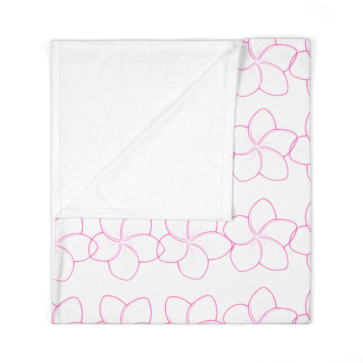 Pink Plumeria Baby Blanket | Soft Breathable Jersey Polyester Swaddle Wrap with Floral Print