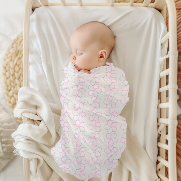 Pink Plumeria Lei Baby Blanket