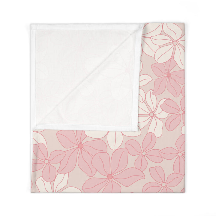 Hawaiian Baby Blanket | Soft Jersey Polyester Pink Hibiscus Swaddle Wrap
