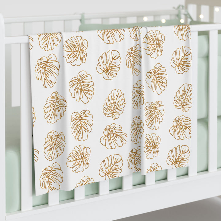 Baby Swaddle Blanket – Tropical Monstera Leaf Design | Soft, Breathable Fabric