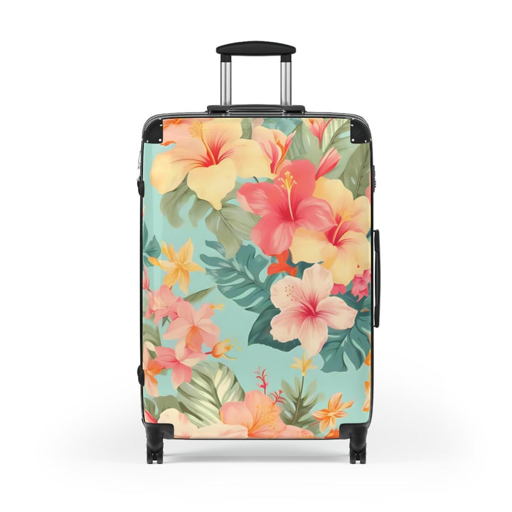 Vintage Tropical Floral Hardshell Luggage | Polycarbonate Carry-On with 360° Spinner Wheels