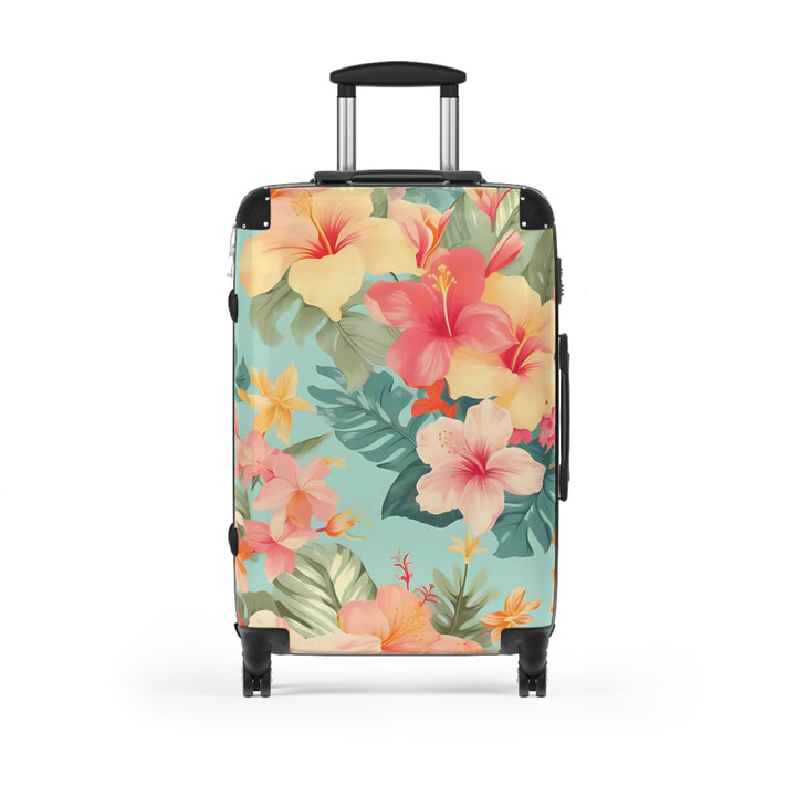 Vintage Tropical Floral Hardshell Luggage | Polycarbonate Carry-On with 360° Spinner Wheels