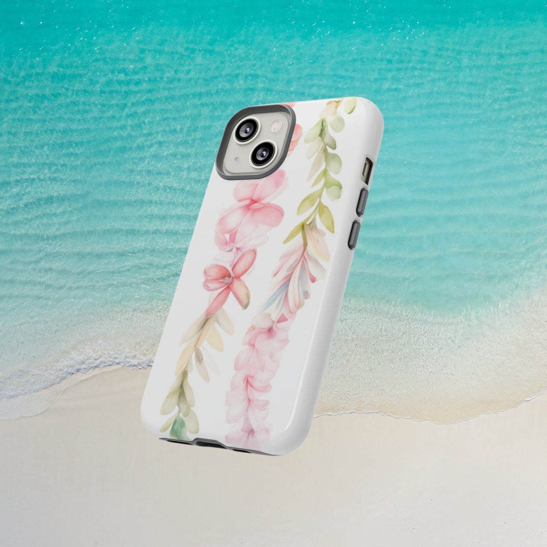 Tough Phone Case - Durable Hawaiian Flower Case With Pink Plumeria Design