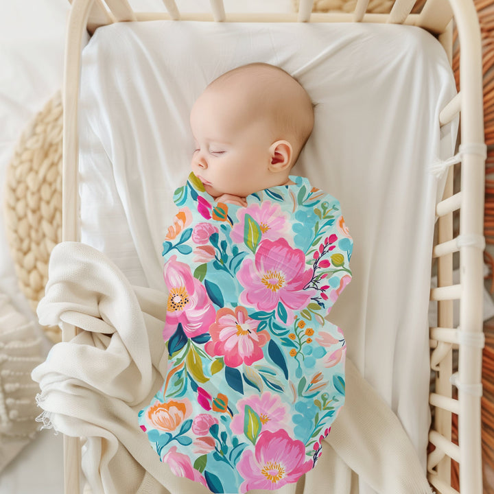 Hawaiian Baby Blanket – Soft Tropical Baby Blanket With Floral Swaddle Design