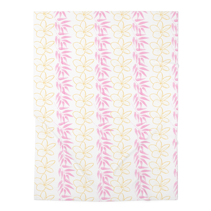 Plumeria Lei Baby Swaddle Blanket | Soft Jersey Polyester Tropical Floral Wrap for Newborns