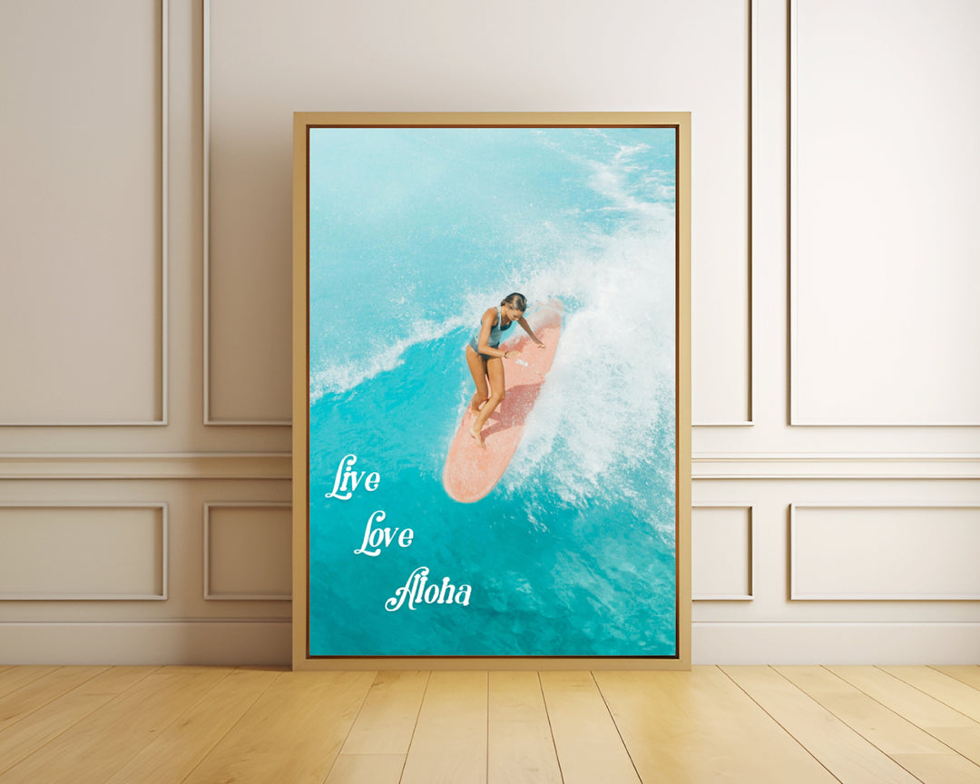 Aerial Surfer Wall Art - Hawaiian Surf Poster | Digital Surf Print Coastal Decor