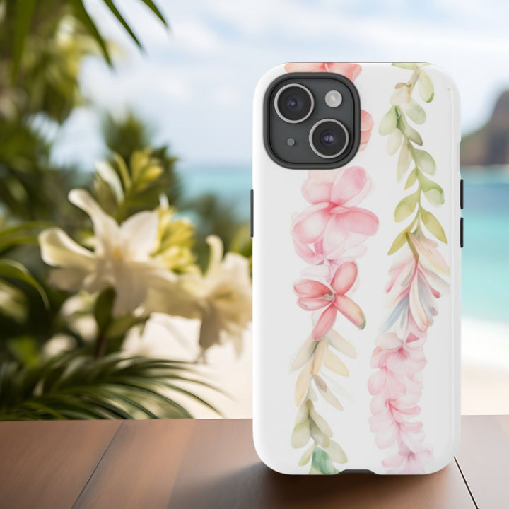 Tough Phone Case - Durable Hawaiian Flower Case With Pink Plumeria Design