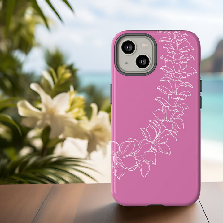 Tough Dual Layer Phone Case | Hawaiian Flower Lei Print for iPhone & Samsung