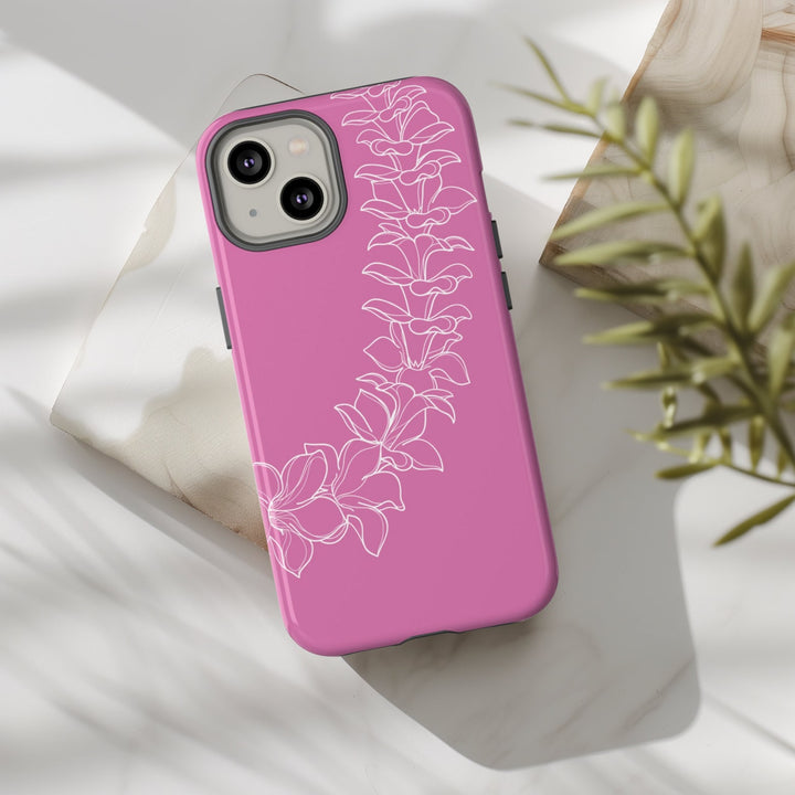 Tough Dual Layer Phone Case | Hawaiian Flower Lei Print for iPhone & Samsung