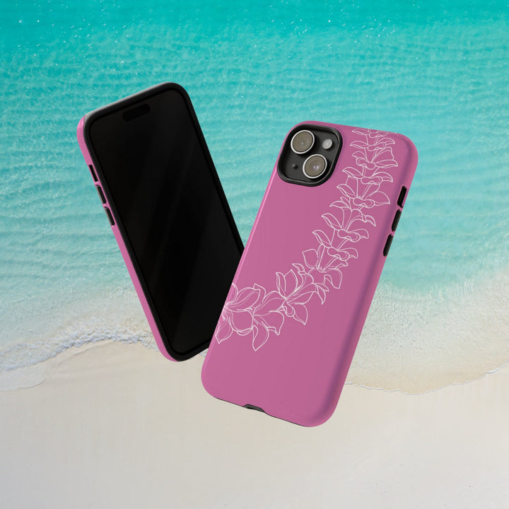 Tough Dual Layer Phone Case | Hawaiian Flower Lei Print for iPhone & Samsung