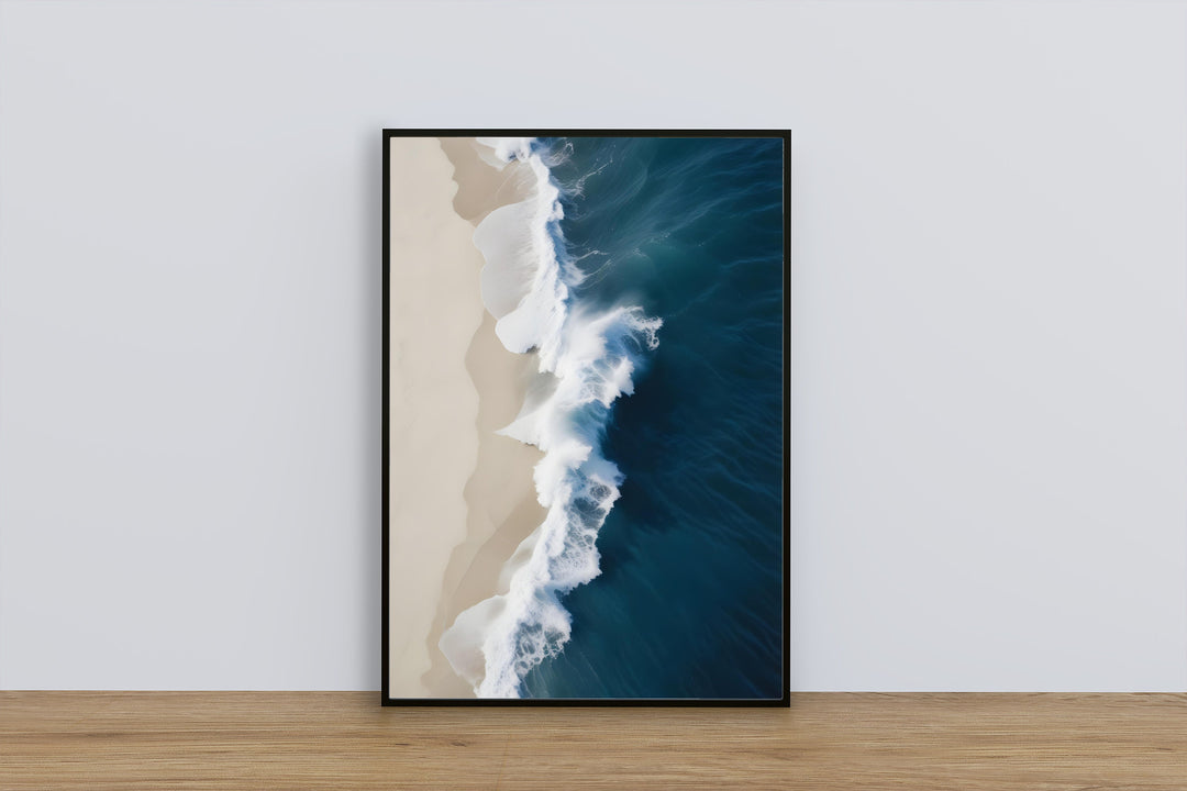 Aerial Surfers Poster - Coastal Digital Download | Beach Wall Art Print