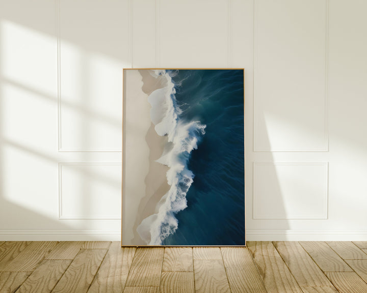 Aerial Surfers Poster - Coastal Digital Download | Beach Wall Art Print