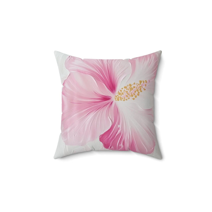 Tropical Throw Pillow | Pink Hibiscus Floral Cushion Cover for Coastal Decor