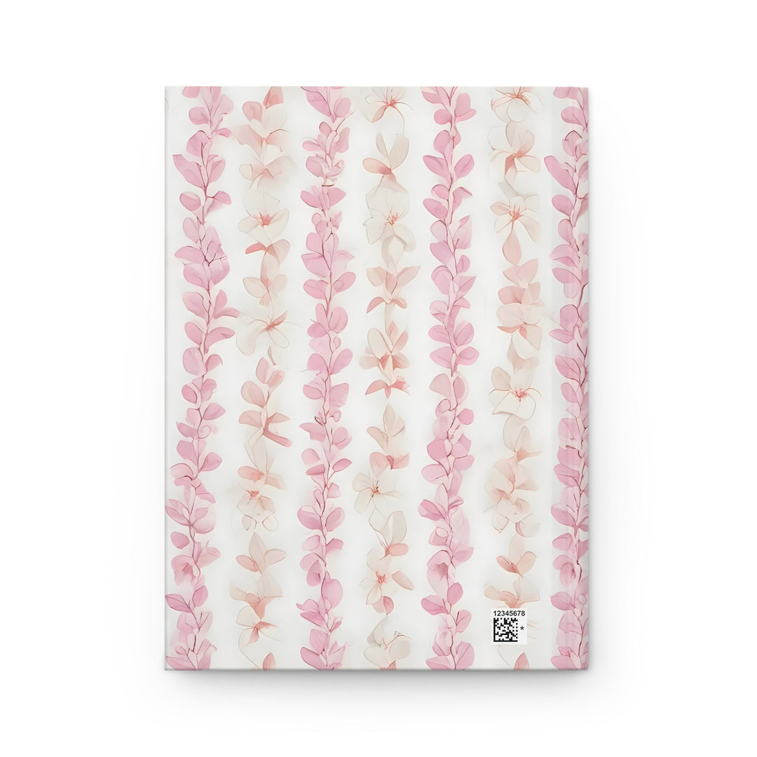 Hawaiian Flower Lei Hardcover Journal | 150 Lined Pages & Pink Plumeria Notebook